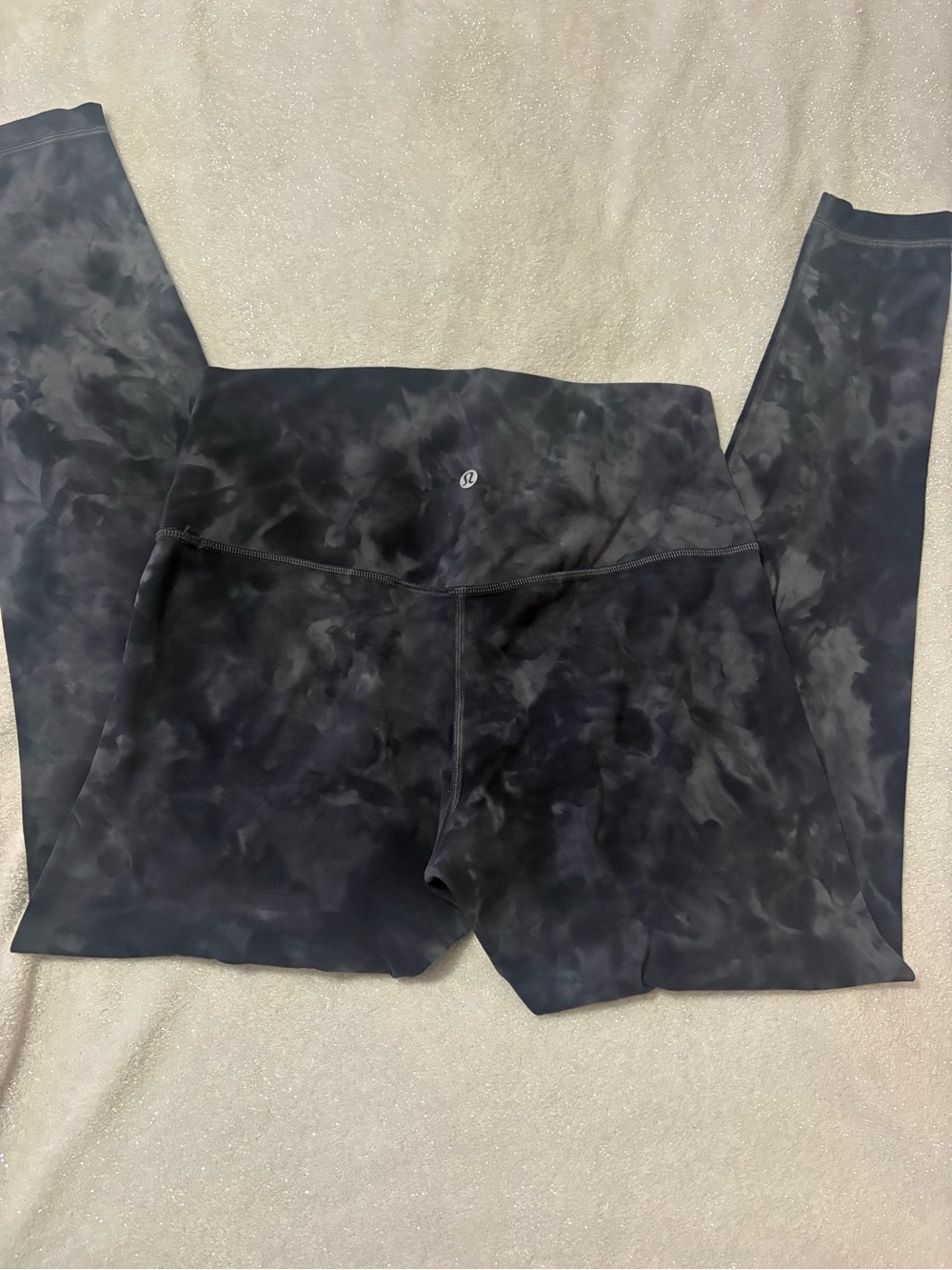 Lululemon Black Gray Tie-Dye Leggings
